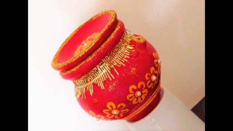 Pot Decoration | Sankranti Special | Decorate Karva at home | Simple Karva Decoration & Painting