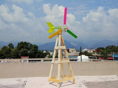 Science fair project mini wind turbine | Popsicle sticks crafts