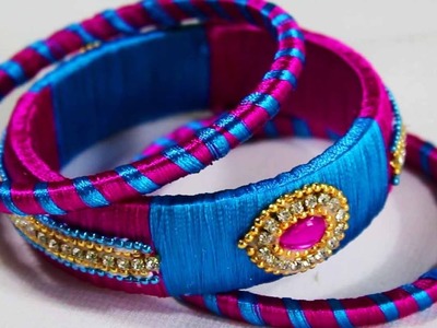 Silk Thread Stone Bangles - Unique Jewellery Handmade || Fashion Designs Bangles Silk Thread