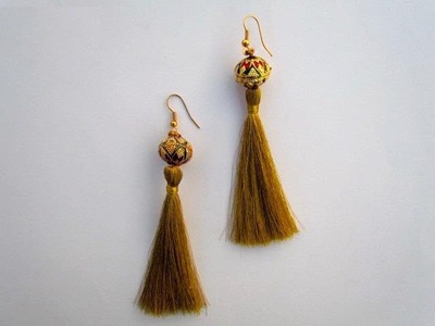 Silk Thread Tassels Earrings Models || Peacock Colored Tassel Earrings design