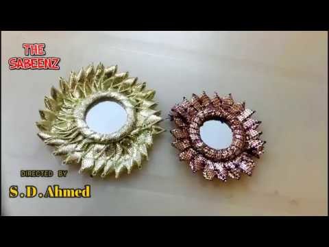 Simple and easy method to make and arrange gota flower with center mirror