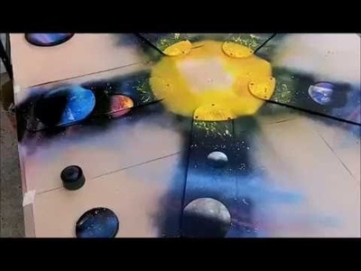 Spray Paint Art - Space Painting on Ceiling Fan
