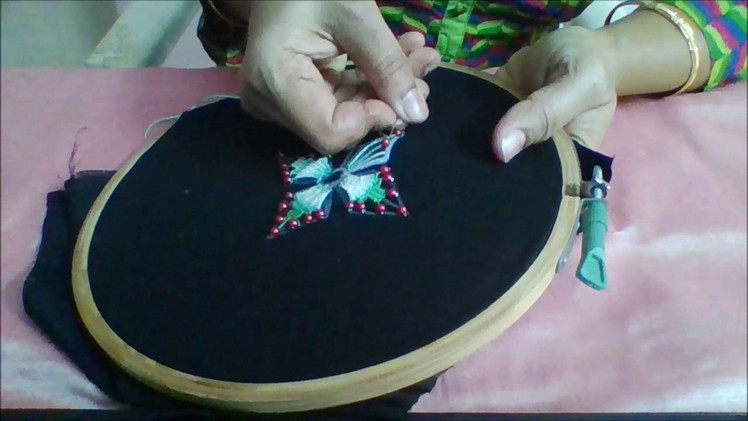 SweRag Artistry - Kadai kamal stitch with beads