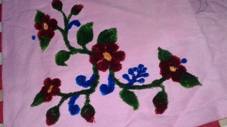 Velvet embroidery with punch needle