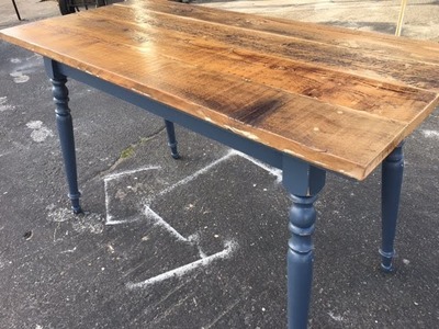 $25 Thrift Store country dining table. makeover. Fun project for all skill levels