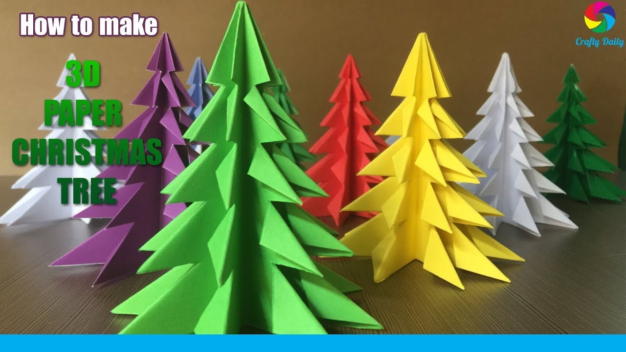 3D Paper Christmas Tree, How to Make a 3D Paper Xmas Tree DIY Tutorial