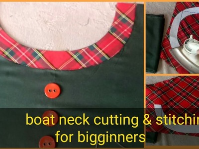 Boat Neck Cutting & Stitching Simple & Easy Method - Cutting & Stitching tutorial