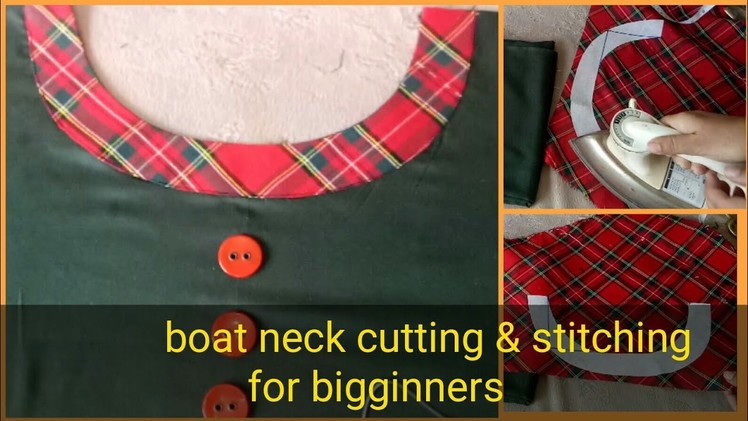 Boat Neck Cutting & Stitching Simple & Easy Method - Cutting & Stitching tutorial