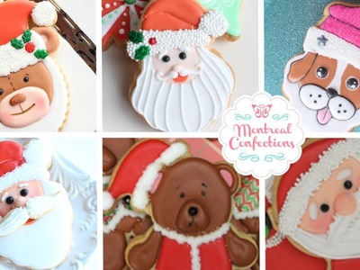 Christmas Cookies 6 Santa Cookies in 6 Minutes - Compilation of Santa Cookie Tutorials