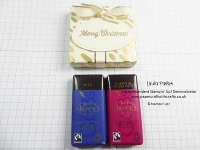Christmas Countdown Project No 11 - Envelope Punch Board Treat Box for Two Green & Blacks Chocolates