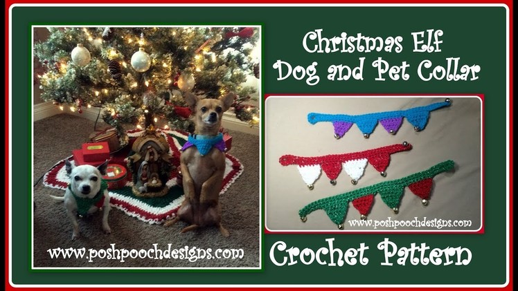Christmas Elf Dog Collar Crochet Pattern