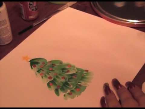 Christmas tree acrylic painting
