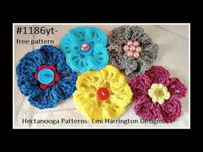 CROCHET FLOWER , Free Crochet Pattern # 1186YT