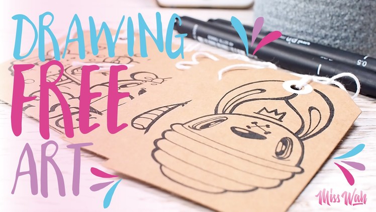 Cute Mailing Tag Doodles. Drawing Free Art using Uniball Pin! Kawaii! - Miss Wah