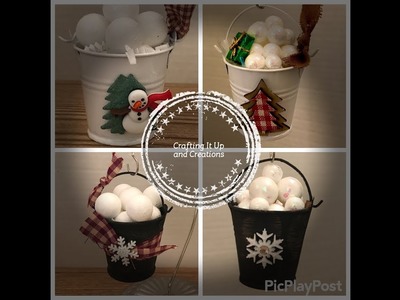 Day 6 12 Days of Christmas Series DIY Christmas Ornaments SNOW Buckets ❄️Shabby and Primitive