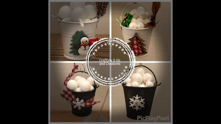 Day 6 12 Days of Christmas Series DIY Christmas Ornaments SNOW Buckets ❄️Shabby and Primitive