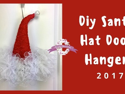 Deco Mesh Santa hat door hanger tutorial