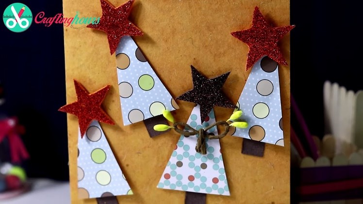 DIY Christmas Card Idea with Christmas Tree - Very Easy & Quick