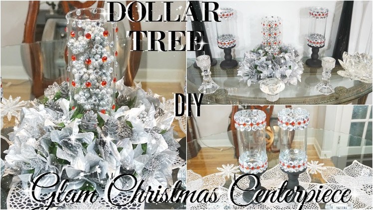 DIY DOLLAR TREE GLAM CENTERPIECE | DIY DOLLAR STORE BLING CHRISTMAS DECOR | DIY HOME DECOR