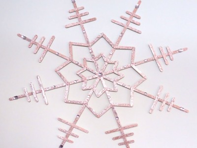 DIY: Giant Snowflake | How to make giant snowflake | Popsicle stick giant snowflake