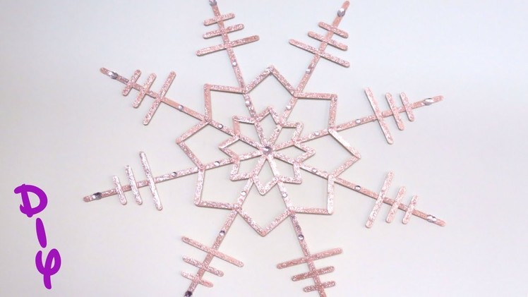DIY: Giant Snowflake | How to make giant snowflake | Popsicle stick giant snowflake