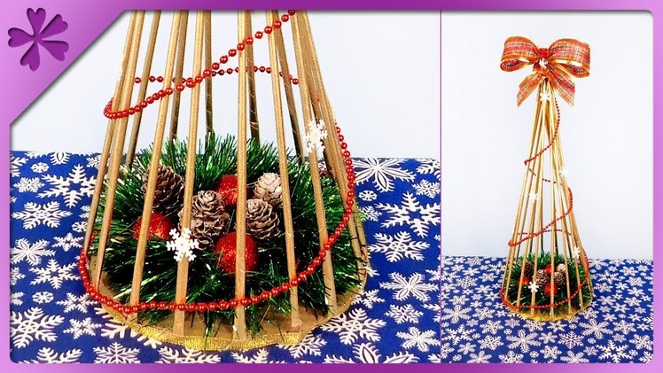 DIY How to make paper wicker Christmas tree (ENG Subtitles) - Speed up #419