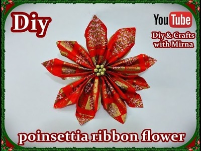 Diy  Poinsettia Flower Ribbon. Diy & Crafts with Mirna