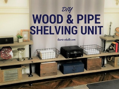 DIY Wood and Pipe Shelving Unit