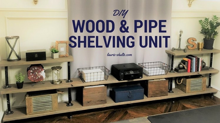 DIY Wood and Pipe Shelving Unit