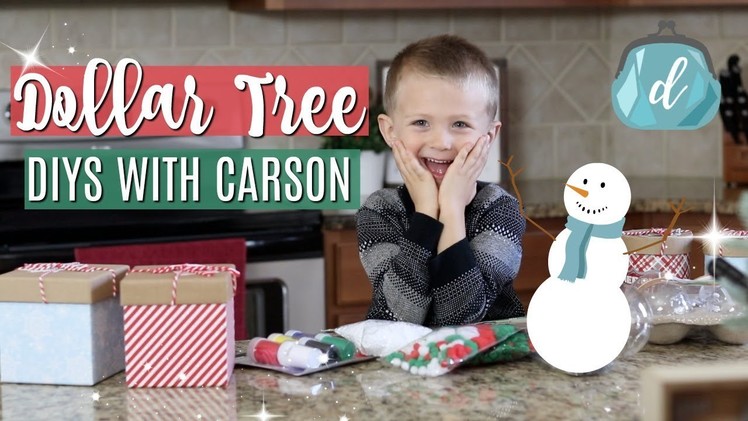 DOLLAR TREE CHRISTMAS DIYS WITH CARSON ⛄️???? Easy snowmen ornaments for kids!