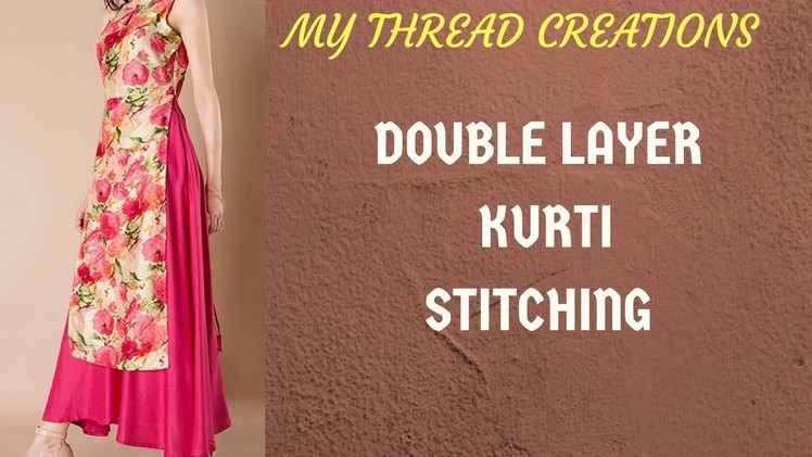 Double layer kurti cutting and stitching # Easy designer side cut layer kurti #MTC
