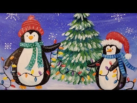 Easy Penguin Acrylic Painting Tutorial for Kids and Beginners LIVE