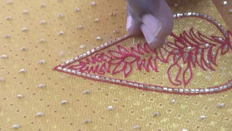 Embroidery designer blouse #011 - Cut beads