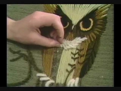 Erica Wilson stitches an Owl
