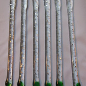 Hand crafted set of 6 cocktail stirrers with silver flakes. Great gift. 18cm x 1 cm. Glass, Gordons, Bombay Sapphire, Bespoke. MADE TO ORDER