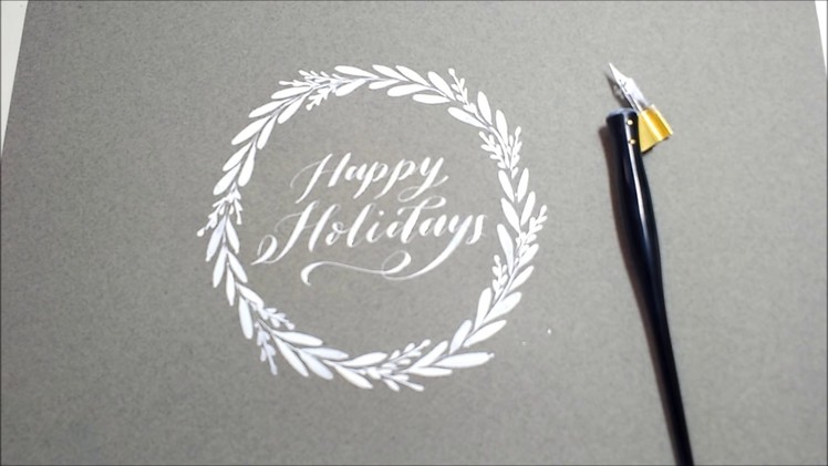 Happy Holidays Calligrahy + Wreath