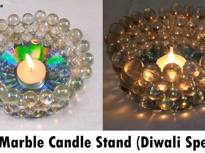 Homemade Marble Candle Stand | Diwali Diya Decoration