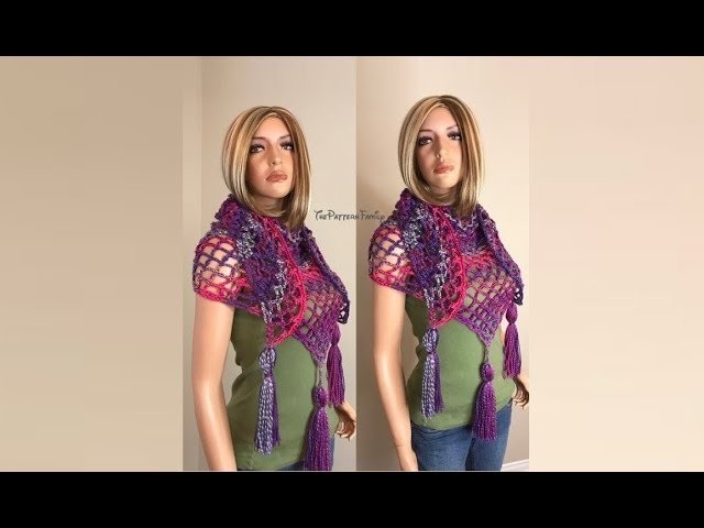 How to Crochet a Triangle Shawl.Scarf Pattern#160│by ThePatternfamily