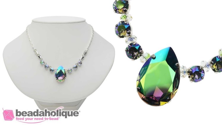 How to Make a Swarovski Crystal Necklace with Fancy Stones and Chain