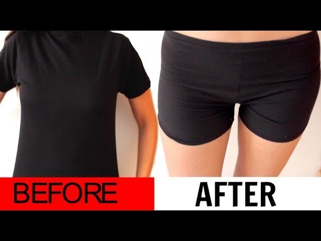 How to Make Cute Athletic Shorts from a T Shirt! Upcycling DIY Fashion on a Budget Clothing Hack!