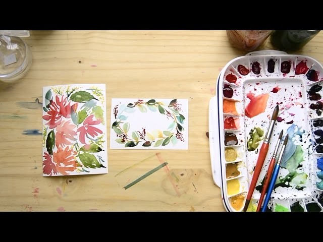 How to paint Watercolor Holiday Cards