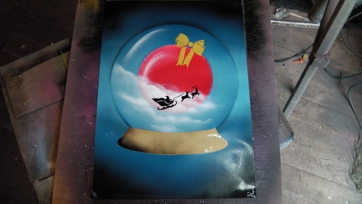How to Spray Paint Art - Christmas Globe