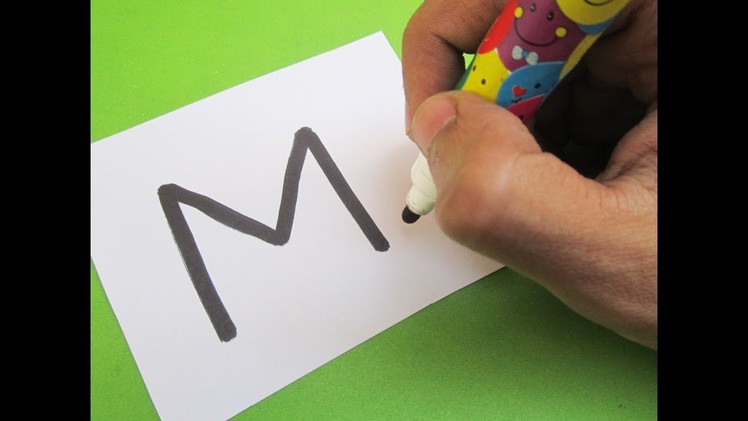 How to turn Letter "M" into a Cartoon MILK ! Learn drawing art on paper for kids