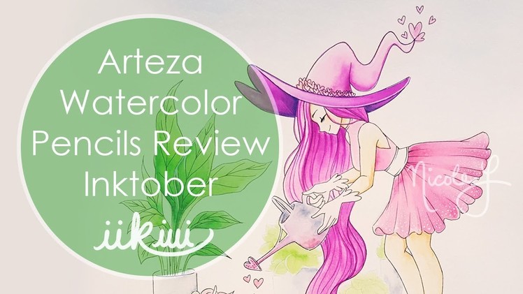 Inktober: Love Witch | Art Review: Arteza Woodless Watercolor Pencils | iiKiui