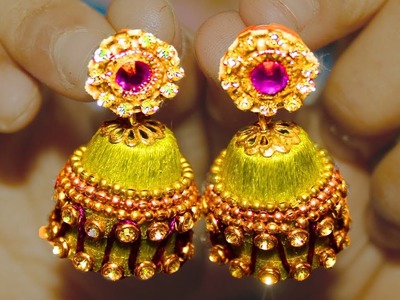 Jhumkas Beautiful jewellery | Fashion Earrings with colors red beads and silk thread. FB Designs