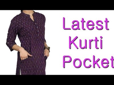 Latest kurti pocket stitching easy method for beginners, kurti kameez pocket Tutorial