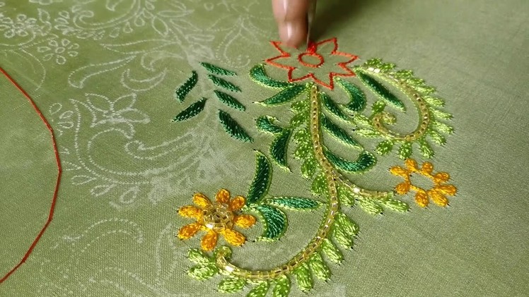 Making a Colourful floral embroidery Kurta - Full Process