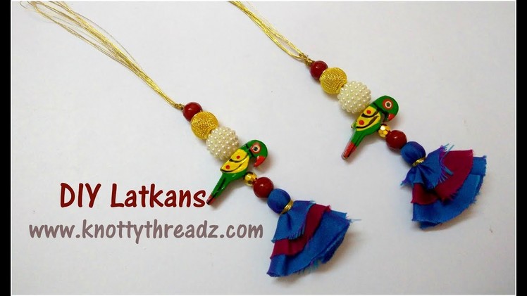 Making Of Parrot Latkans | No Sew Tassels for Blouse | Latkans for Lehengas | www.knottythreadz.com