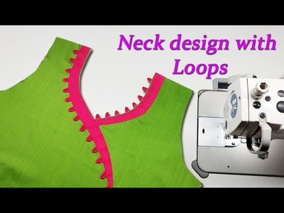 Neck Design with loop piping cutting and stitching easy method DIY hindi tutorial