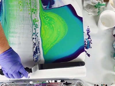 No SILICONE Fluid Painting SWIPE over ACRYLIC POURING